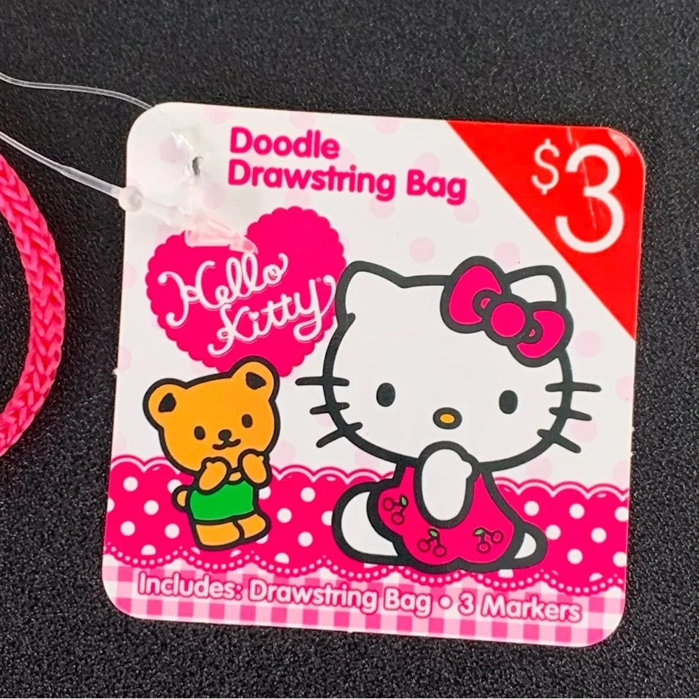 NWT Sanrio “Hello Kitty” Doodle Drawstring Bag.